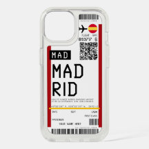 Boarding pass to Madrid (MAD) Custom Name case