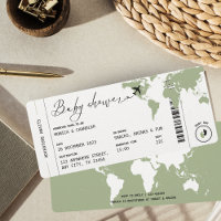 Boarding Pass Travel Gender Neutral Baby Shower