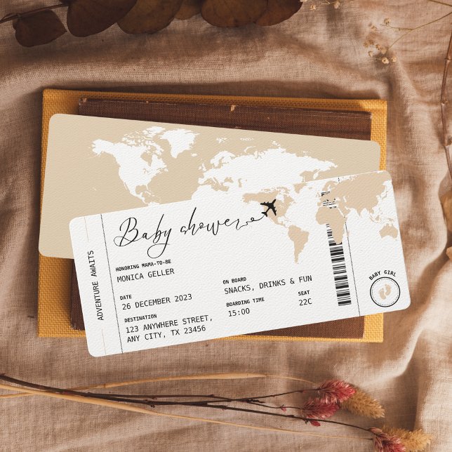 Boarding Pass Travel Gender Neutral Baby Shower Invitation (Creator Uploaded)
