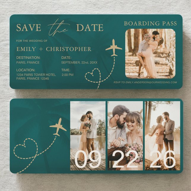 Boarding Pass Tropical Wedding Plane Ticket (Creator Uploaded)