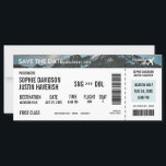 Boarding Pass Vintage Mountains Save the Date<br><div class="desc">Get your guests in the spirit of the skies with this mod boarding pass save-the-date inspired by the airlines of the past. Your friends and family will get excited for your upcoming destination beach wedding when they receive this creative and unique announcement personalized by you. Need help with colour, layout...</div>