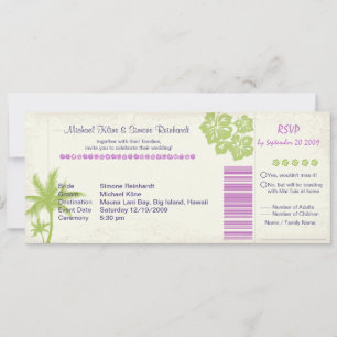Boarding Pass Wedding Invitation and RSVP in one