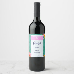 Boarding Pass Wedding Invitation Destination Wine Label