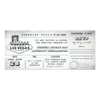 boarding pass wedding tickets LAS VEGAS Invitation