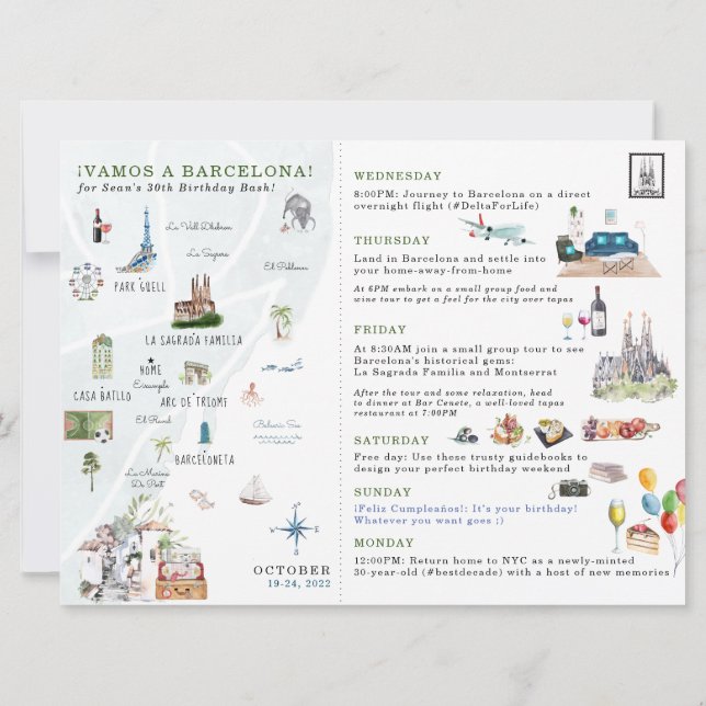 Boarding Pass | Weekend in Spain Invitation (Back)