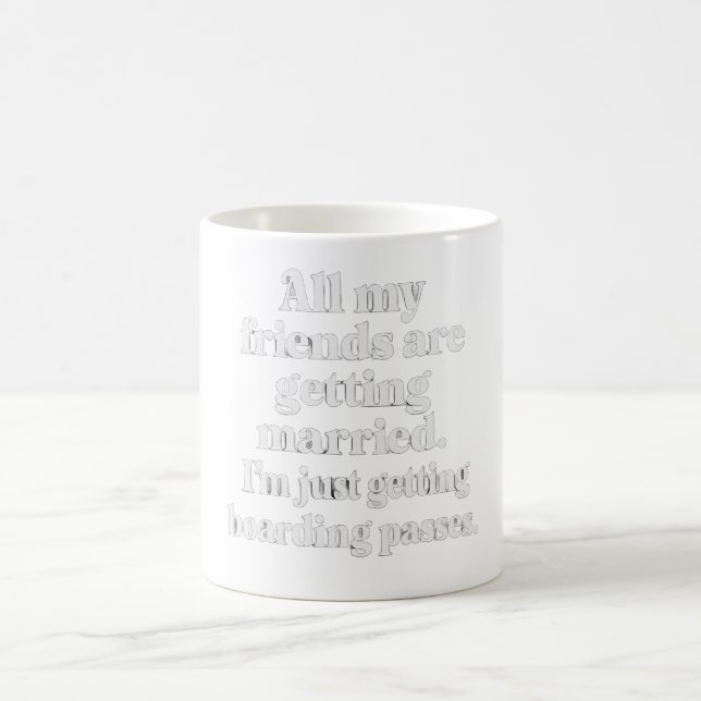 Boarding Passes Over Bouquets- Funny Travel mug (Center)