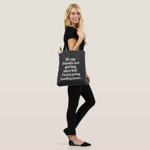 Boarding Passes Over Bouquets — Funny Travel Tote Bag