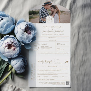 Boarding Passport Ticket Destination Travel Theme All In One Invitation