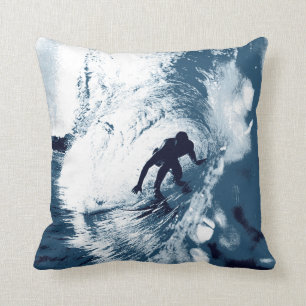 Boarding Trybe Tube, Hawaiian Surf Graphic Throw Pillow
