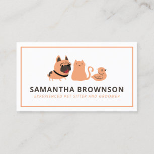 Boarding Veterinary Dog Cat Bird Pet Sitter Business Card