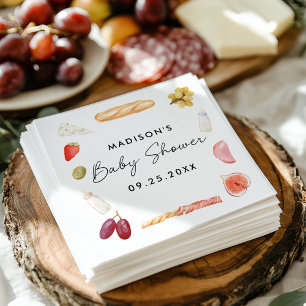 Boards and Bottles Charcuterie Baby Shower Napkin