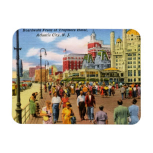 Boardwalk, Atlantic City Vintage Magnet