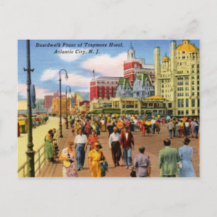 Boardwalk, Atlantic City Vintage Postcard