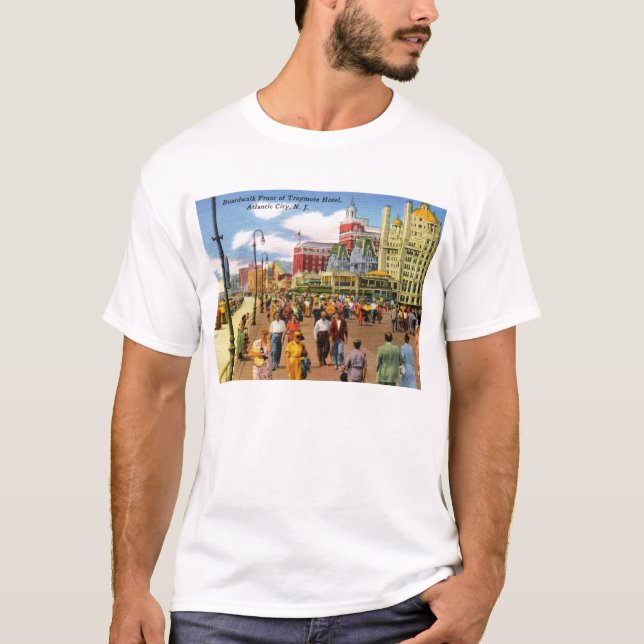 Boardwalk, Atlantic City Vintage T-Shirt (Front)