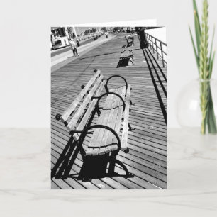 'Boardwalk Benches' Blank Greeting Card