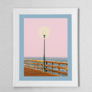 Boardwalk Lamppost Seal Beach Digital Art Poster
