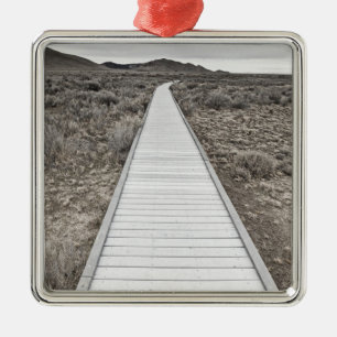 Boardwalk through the desert metal ornament