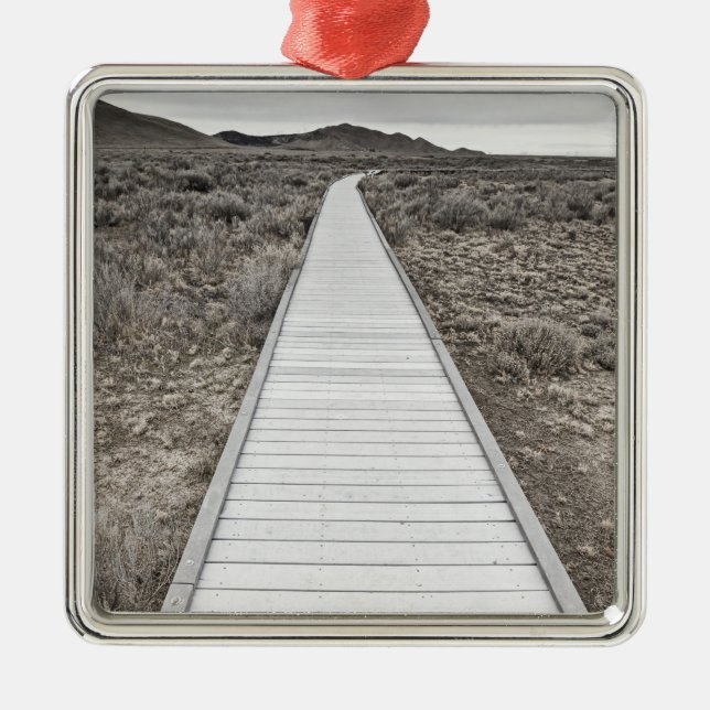 Boardwalk through the desert metal ornament (Front)