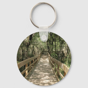 Boardwalk Through the Woods Keychain