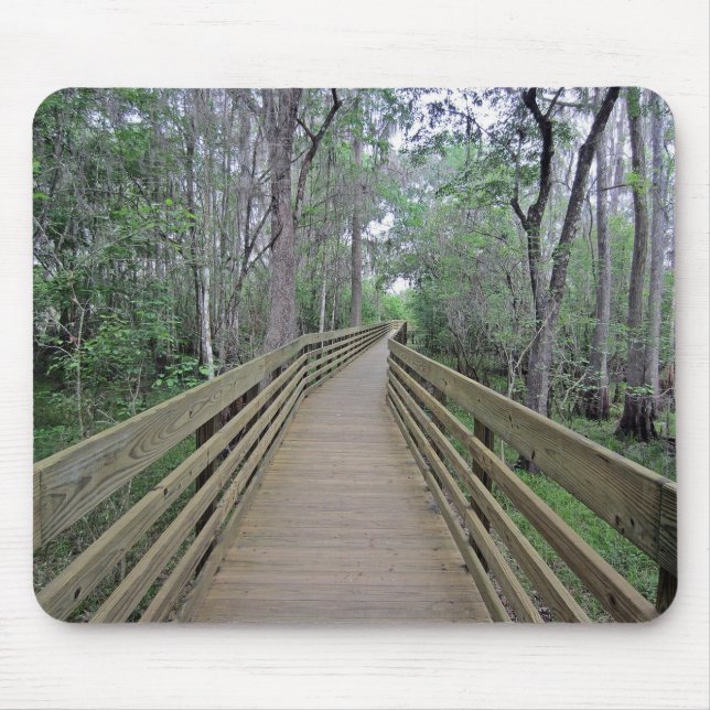Boardwalk Through the Woods photo on a  Mouse Pad (Front)