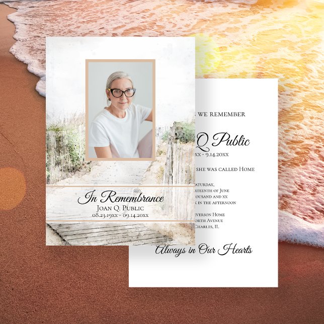 Boardwalk to Beach Death Anniversary Memorial Invitation (Creator Uploaded)