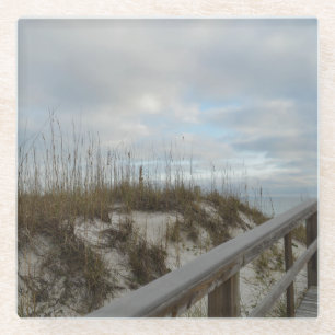 Boardwalk To Beach Florida Nature Photo Glass Coaster