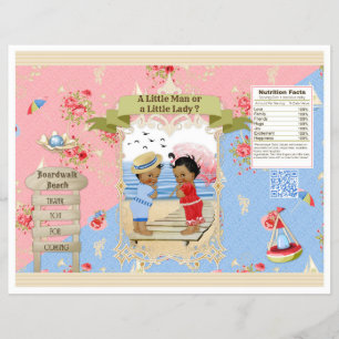 Boardwalk Victoriana Beach Gender Reveal Chip Bag Flyer