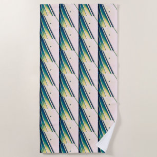 Boat Abstract Pattern in Blue Beach Towel