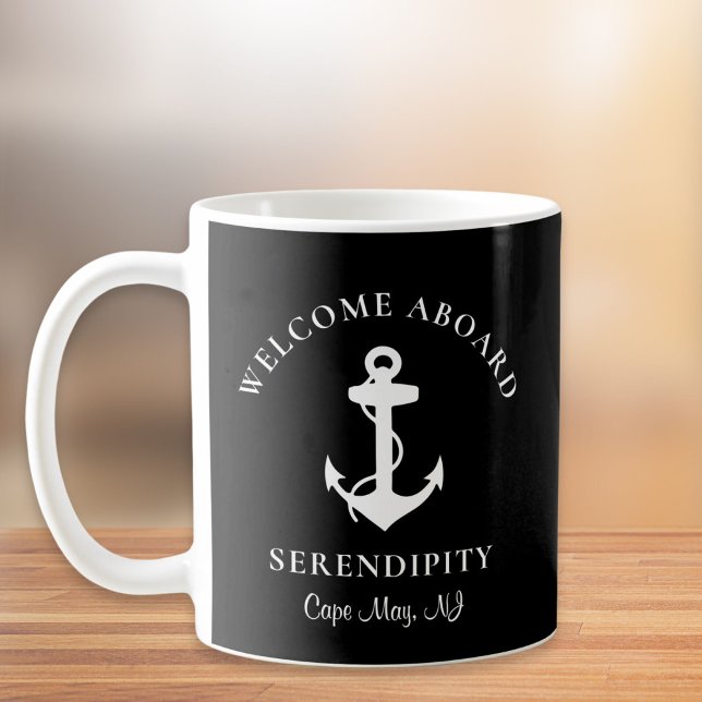 Boat Anchor Black Personalized Coffee Mug (Creator Uploaded)