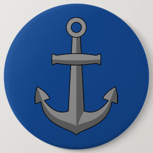 Boat Anchor Cartoon 6 Inch Round Button