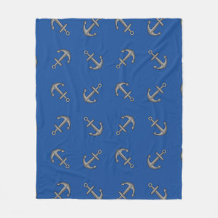Boat Anchor Cartoon Pattern Fleece Blanket