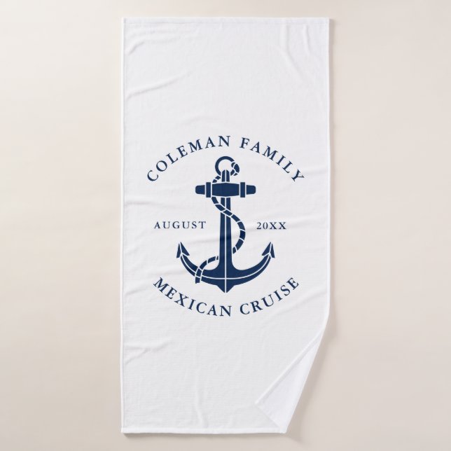 Boat Anchor Family Cruise Nautical Custom Bath Towel (Bath Towel)