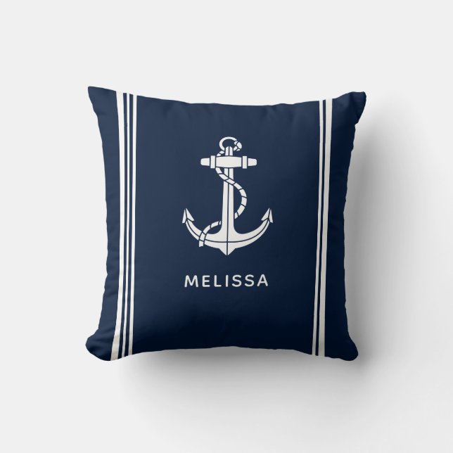 Boat Anchor Nautical Custom Throw Pillow (Front)