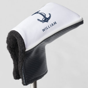 Boat Anchor Navy Blue Nautical Personalized Golf Head Cover