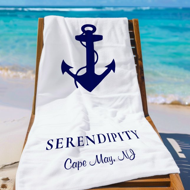 Boat Anchor Personalized Beach Towel (Creator Uploaded)