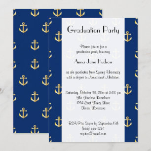 Boat Anchor, Ship Anchor, Sea Anchor, Graduation Invitation