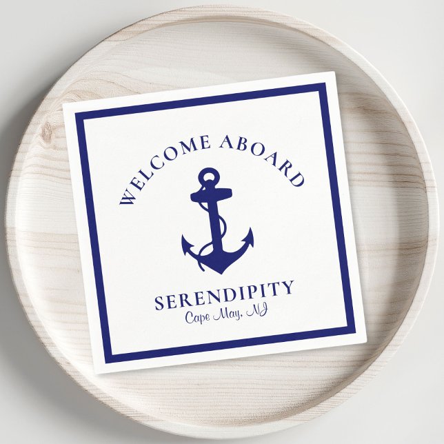 Boat Anchor Welcome Aboard Napkin (Creator Uploaded)