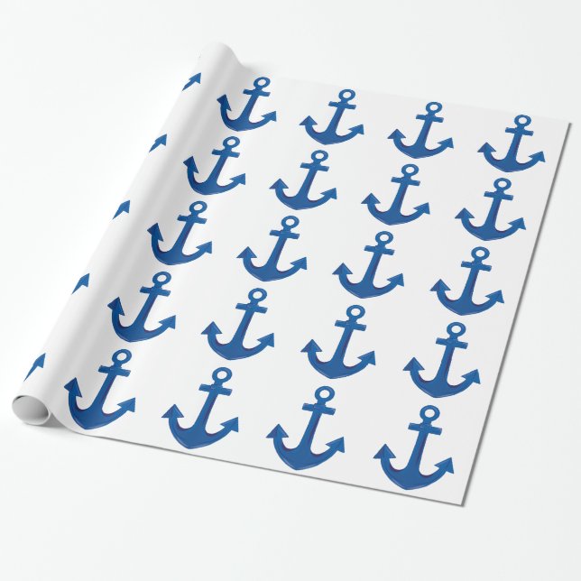 Boat Anchor Wrapping Paper (Unrolled)