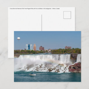 Boat and American Falls from Niagara Falls Postcard