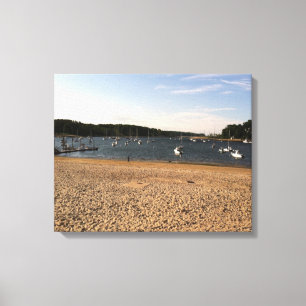 BOAT AND BEACH SCENE CANVAS PRINT