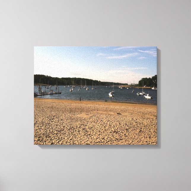 BOAT AND BEACH SCENE CANVAS PRINT (Front)