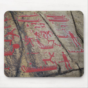 Boat and deer hunting scenes mouse pad