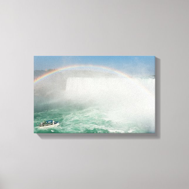 Boat and Horseshoe Falls from Niagara Falls Canvas Print (Front)