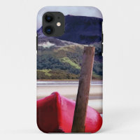 BOAT AND MOUNTAIN LANDSCAPE