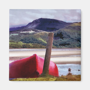 BOAT AND MOUNTAIN LANDSCAPE MAGNET