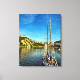 Boat Approaching Shore   Agropoli Canvas Print