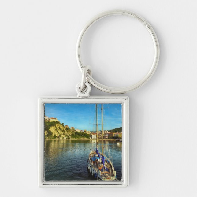 Boat Approaching Shore | Agropoli Keychain (Front)