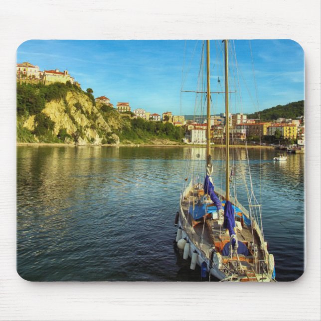Boat Approaching Shore | Agropoli Mouse Pad (Front)