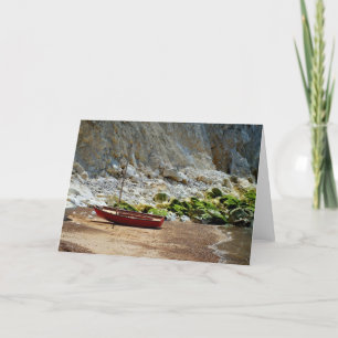 Boat at Alum Bay Isle of Wight Holiday Card