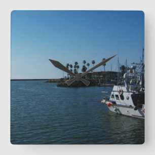 Boat at Oceanside, CA Wall Clock